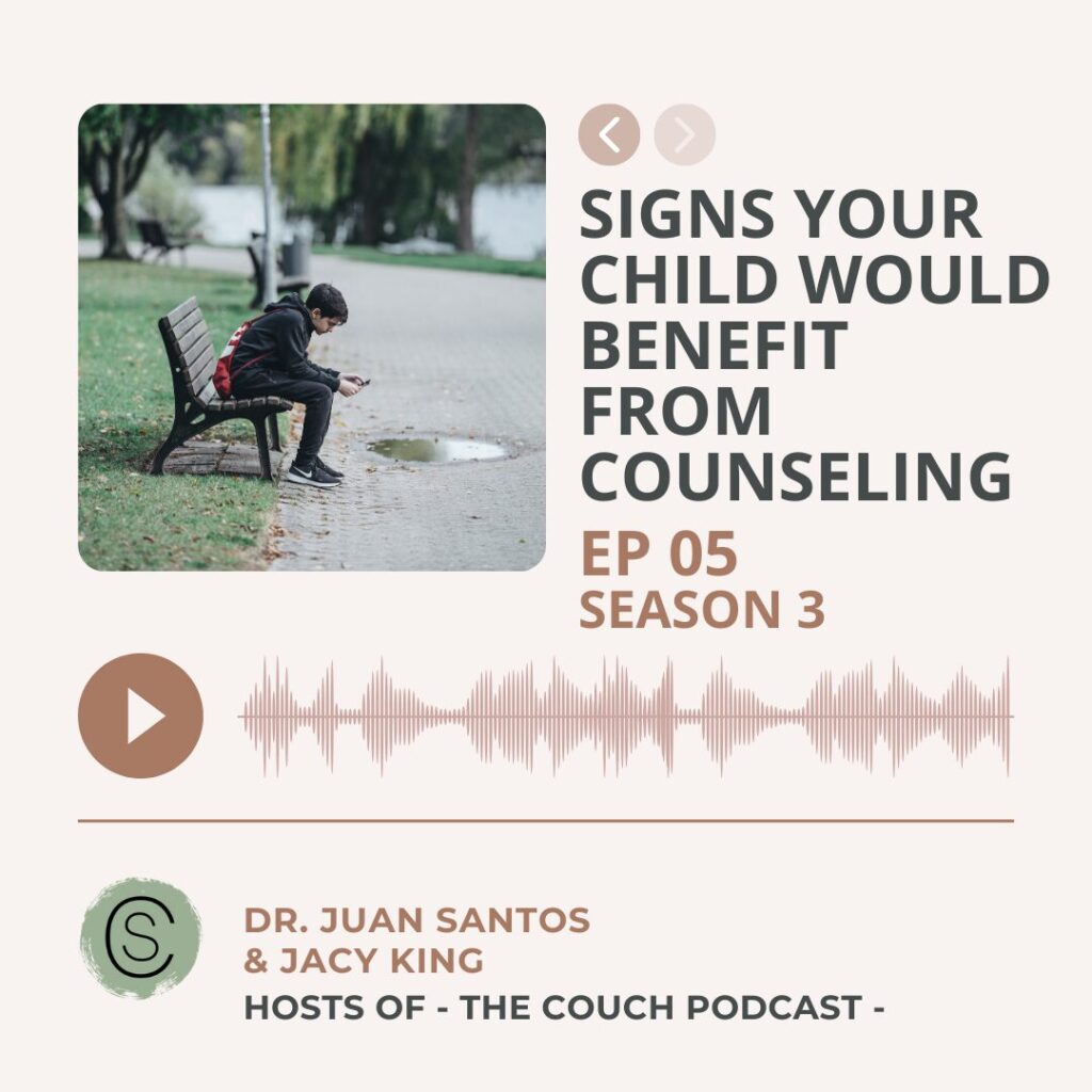 mental health podcast episode on helping kids with counseling and learning the benefits of counseling