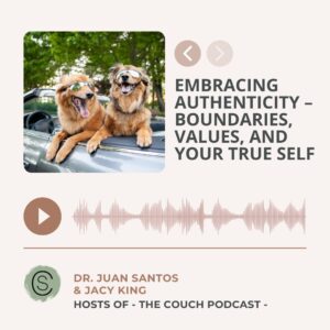 Mental health podcast episode on helping people embrace their authentic self, build healthy boundaries, and practice self care.